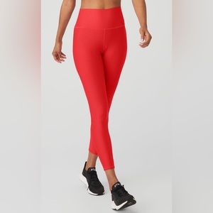 NEW Alo Yoga 7/8 Airlift Leggings in Red Hot Summer, Women’s Leggings Size Large